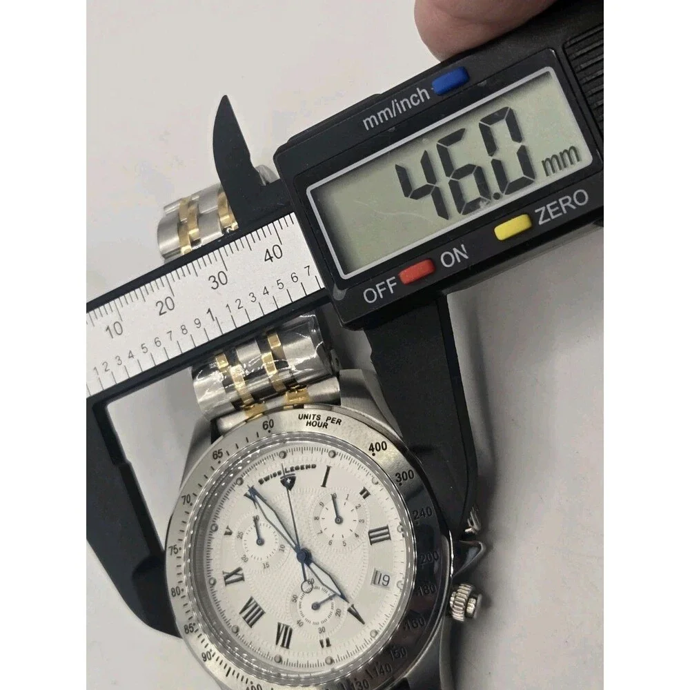 Swiss Legend Chronograph Quartz Men's Watch. New Two Tone Stainless Steel Band.